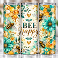 Bee Happy Floral Tumbler