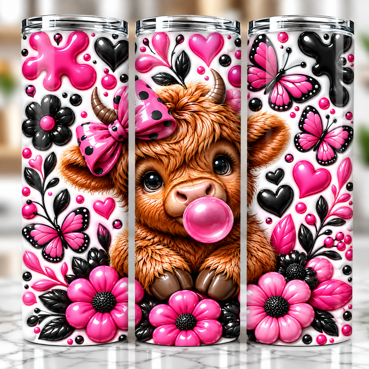 Inflated Highland Cow Tumbler