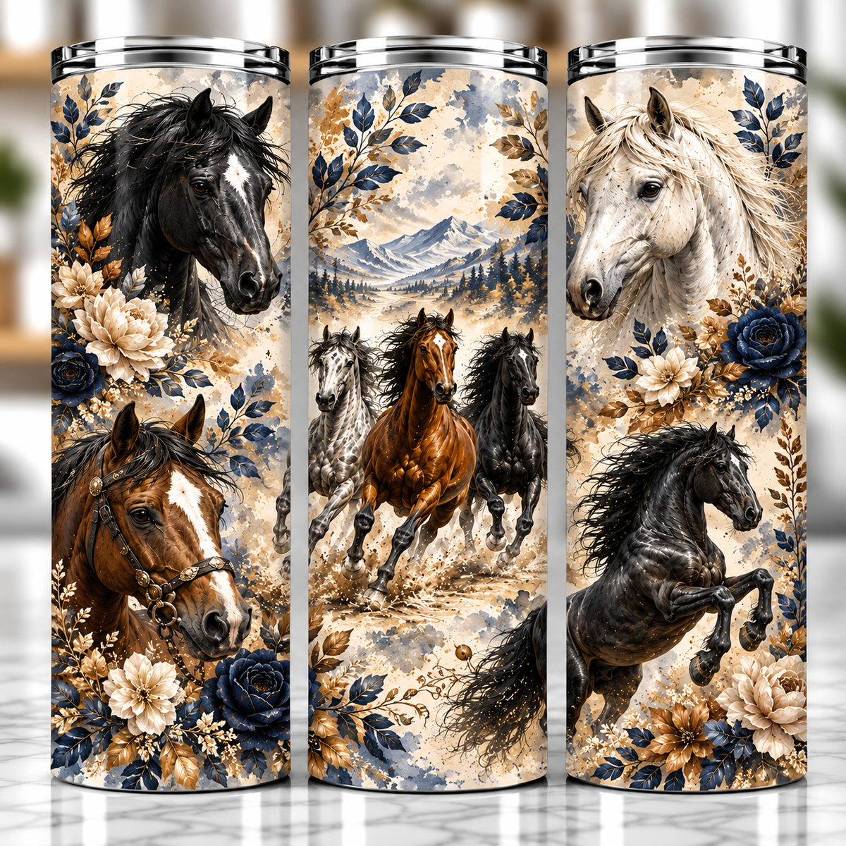 Wild Horse Flower Tumbler