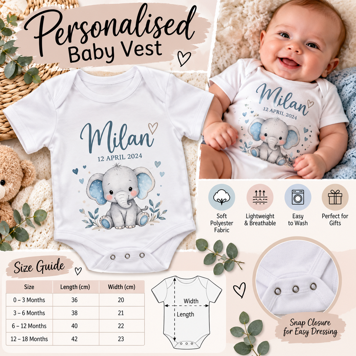 Personalised Baby Vests