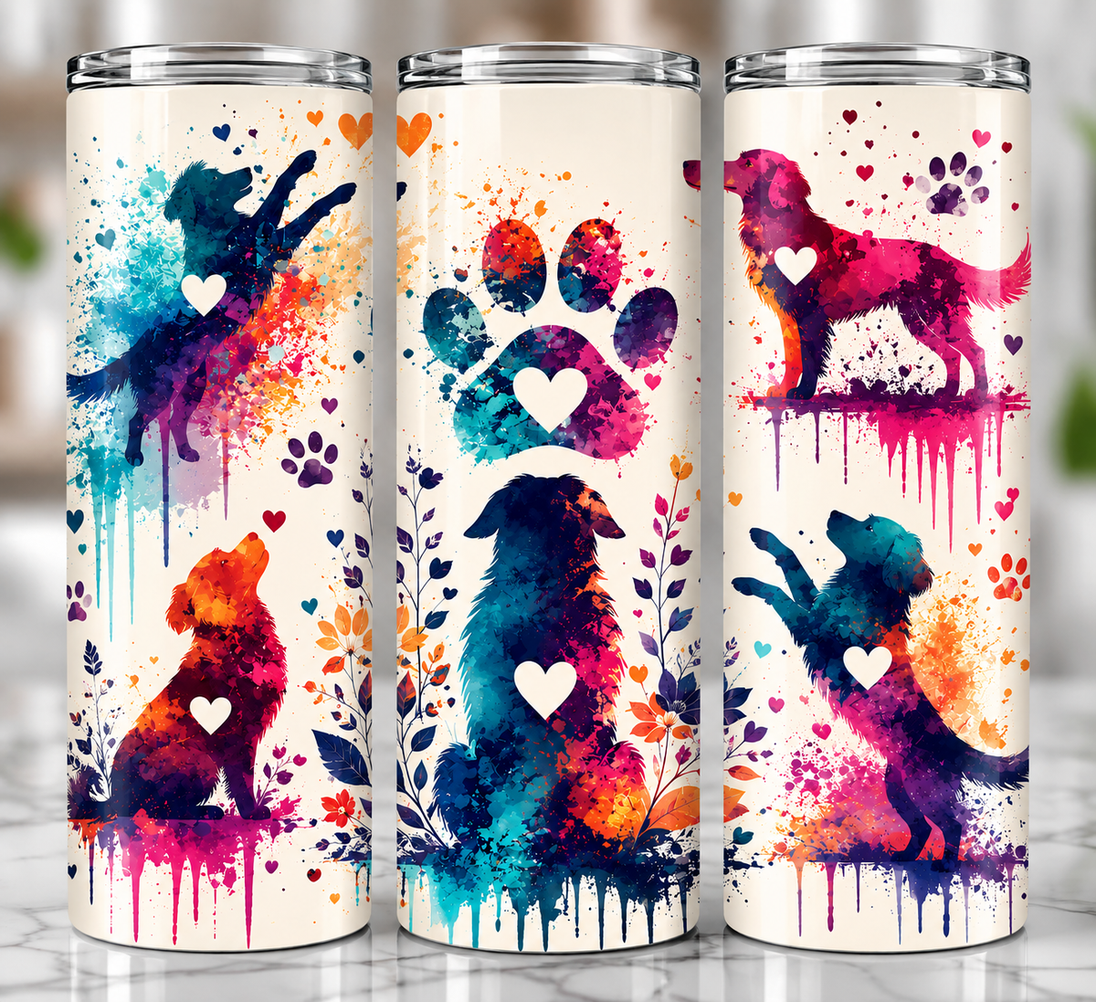 Colurful Dog Lover Tumbler