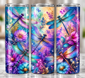 Mystical Dragonfly Floral Tumbler